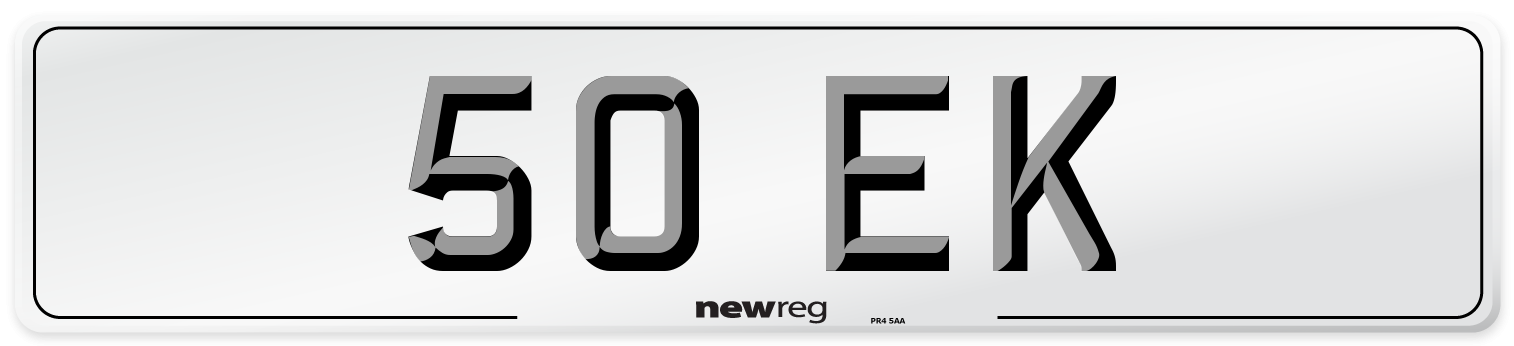 50 EK Number Plate from New Reg